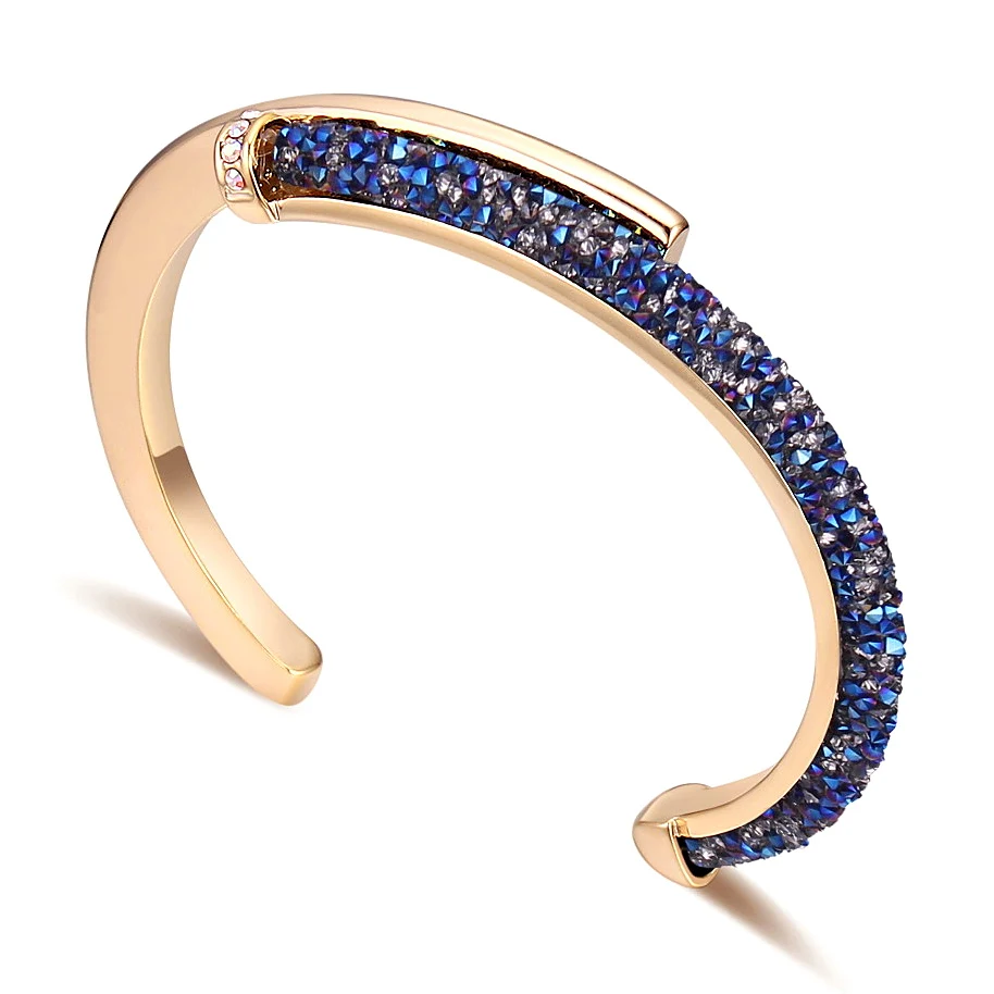 Изысканный Браслет-манжета с кристаллами кристаллы от Swarovski Открытые Браслеты