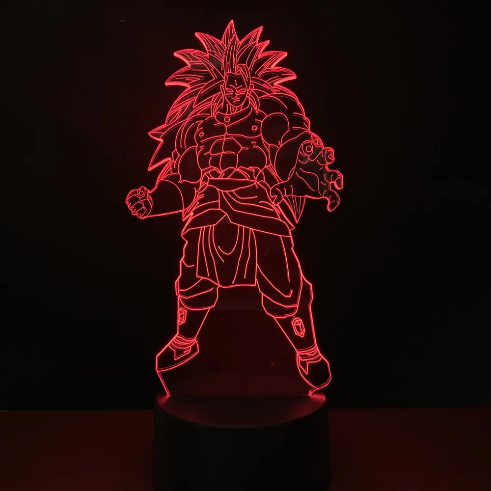 

Kids Led Night Lamp Dragon Ball Z Broli Figure Nightlight for Child Bedroom Boys Birthday Gift Super Saiyan 3d Led Night Light