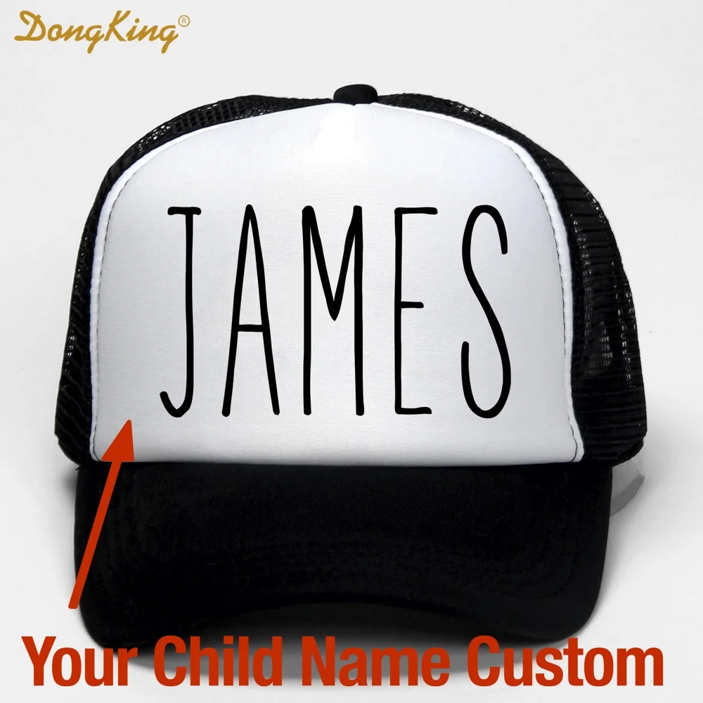 Günstig DongKing Kinder Baby Kind Name Nach Trucker Hut Gedruckt Name Kind Baby Sohn Tochter Nach Persönlichen Kappe Meth Baseball Kappe geschenk
