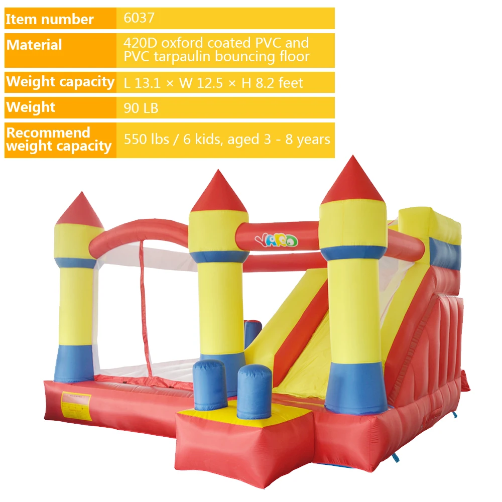 YARD Bounce House с горкой препятствия детский открытый замок прыжка с воздуходувкой Надувной Батут Большой вышибала для детских игрушек