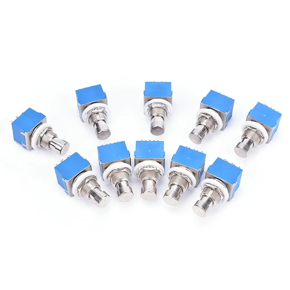 

10Pcs High Quality 9-pin 3PDT Guitar Effects Pedal Box Stomp Foot Metal Switch True Bypass