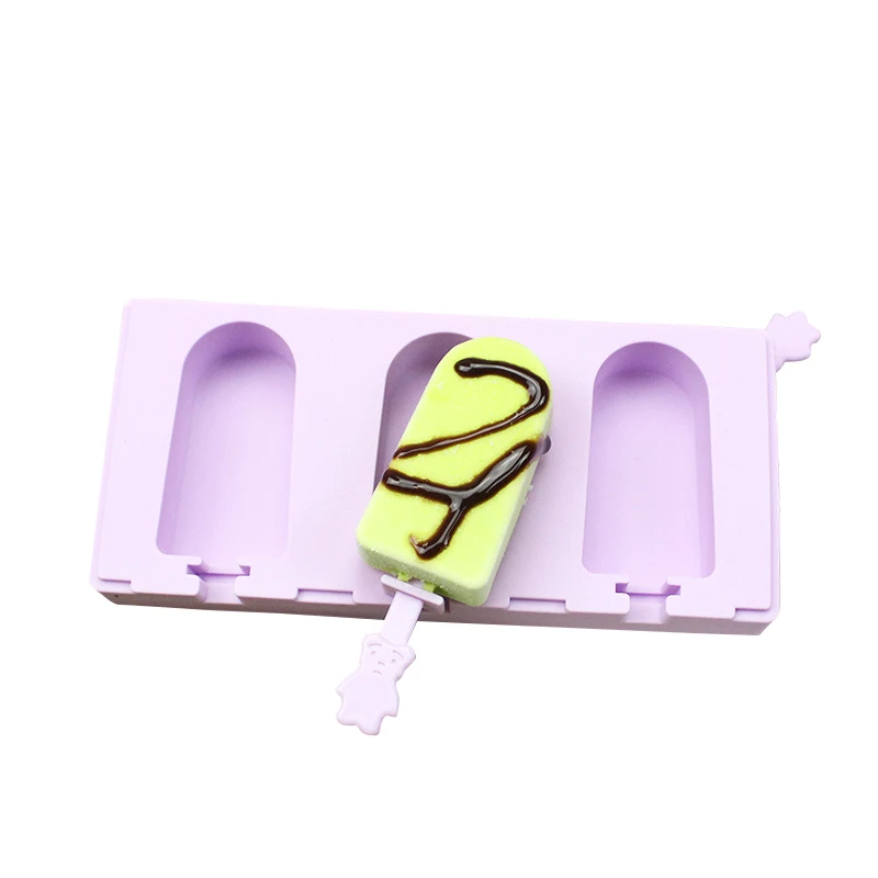 4 полостей силиконовая Морозилка форма для мороженого Конфета инструмент для изготовления сока формы для Фруктового мороженого Дети Поп лоток для мороженого на палочке льдогенератор - Цвет: 24