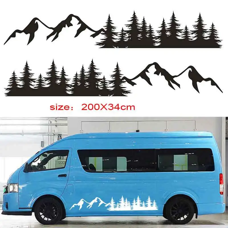 Personalized Mountain Camper RV Vinyl Sticker Full Color Camper Graphics 18x30 