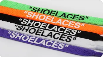 

2019 NEW style vieruodis Printing "SHOELACES" Black White Orange Green OW Signed AJ Shoelaces Bootlaces For Off Shoes