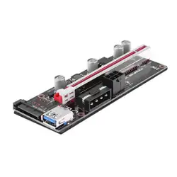 009 S плюс 0 см переходная карта pci-e карты PCIE 1x к 16x Extender SATA кабель Molex питание для BTC LTC ETH шахтер