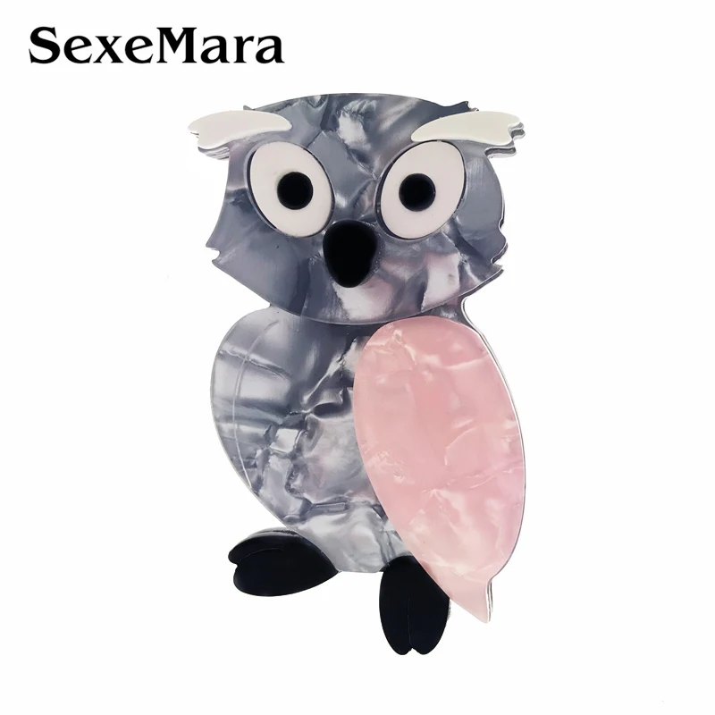

SexeMara Acrylic Owl Brooches For Women Girls Resin Animal Brooch And Pins Gifts Dress Clothe Accessories Jewelry