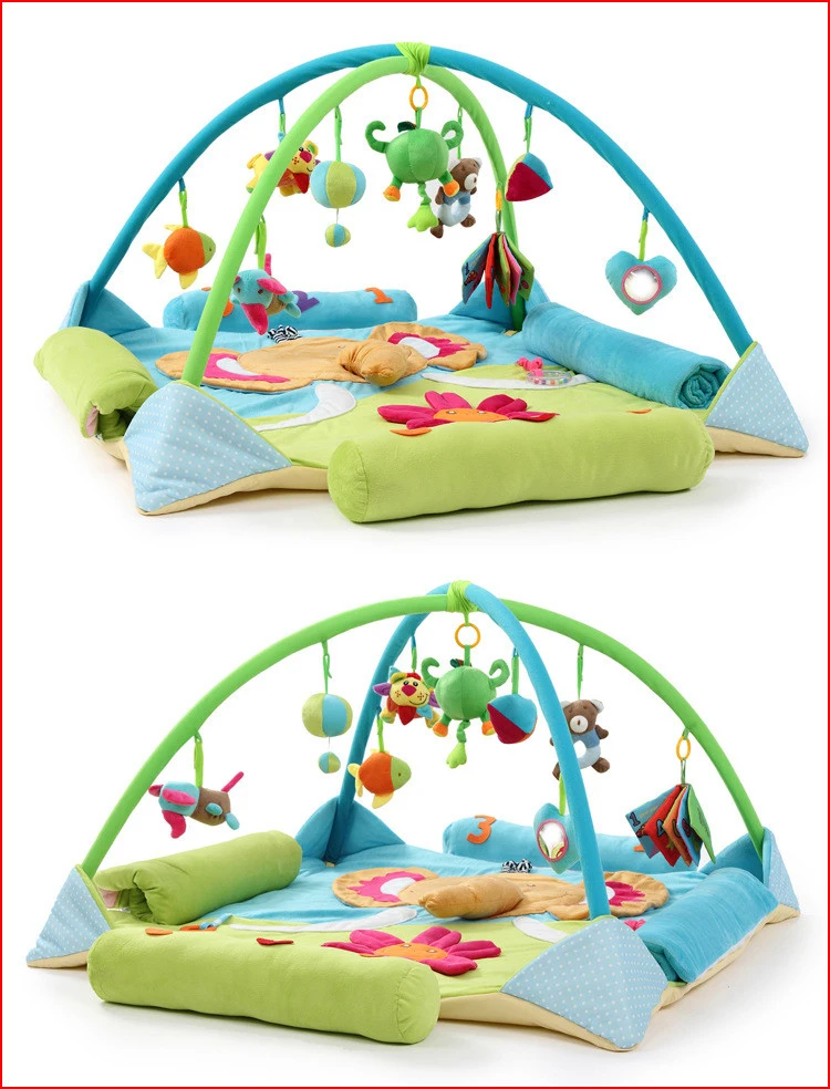 Мягкий игровой коврик с изображением слона и цветов для помещений, одеяло, коврик для занятий фитнесом, развивающие игрушки для малышей