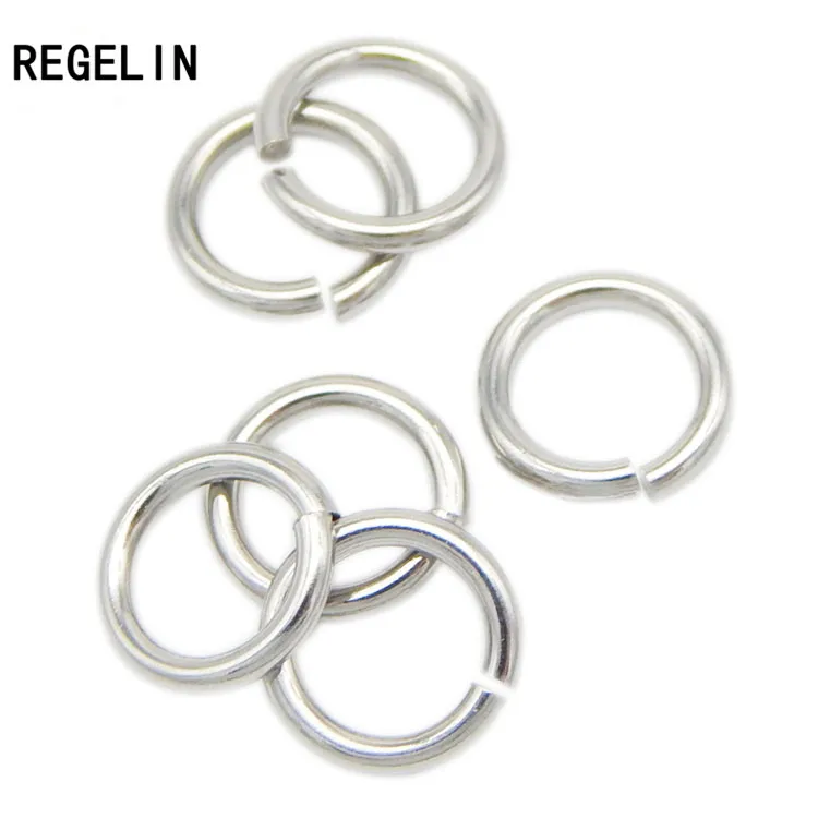 REGELIN Высокое качество 100 шт./лот из нержавеющей стали, Открытые Перейти Кольца в серебряном тоне кольца для ключей разъемы для ювелирных