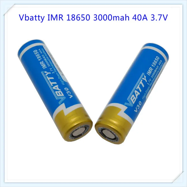 Высокомощный аккумулятор Vbatty IMR V30 18650 3000 мАч 40A 3 7 В с высоким усилителем плоский