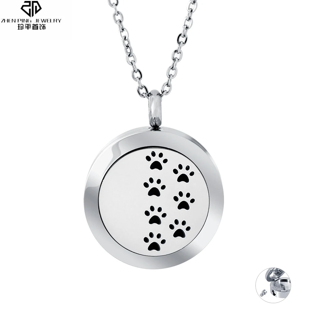 

Football Stainless Steel Locket Pendant Dog Paw Cremation Urn Necklace for Ashes Essential Oil Diffuser Locket