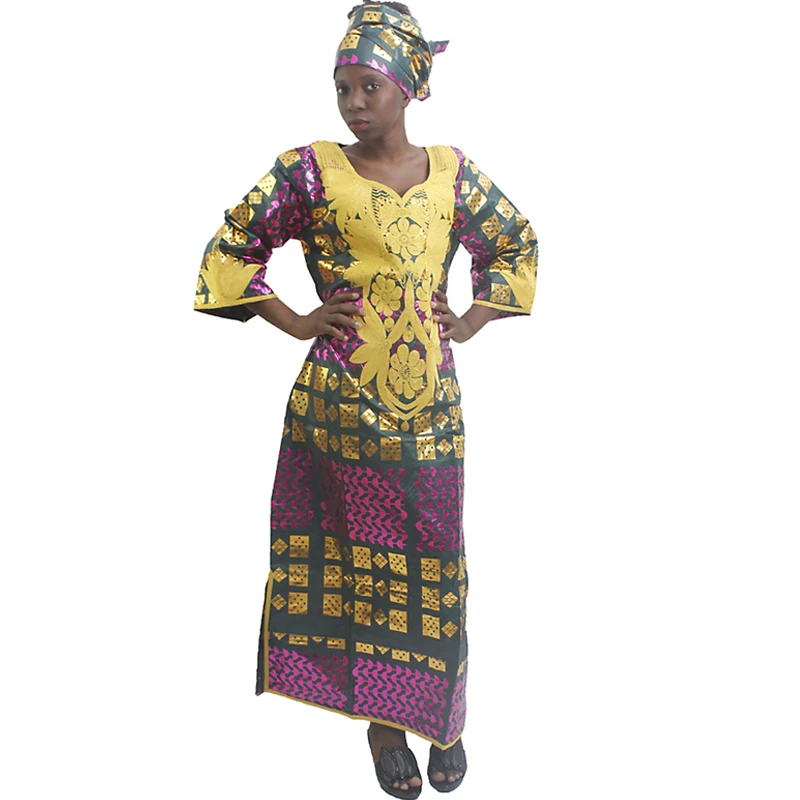 

MD 2020 New Africa Dresses Plus Size Dresses For Ladies Bazin Embroidery Dress Traditional Print African Women Clothing Boubou