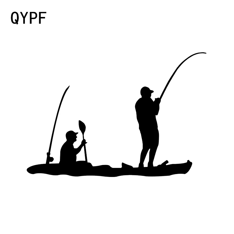 

QYPF 13.5*9.3CM Interesting River Exploring Canoeing Silhouette Decor Car Sticker Vinyl Extreme Movement Decals C16-1195