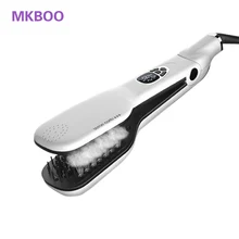 2017 Newest Spray Hair Comb Professional Steam Hair Straightener Comb Electric Iron Ceramic Straightening Brush with Free Clip