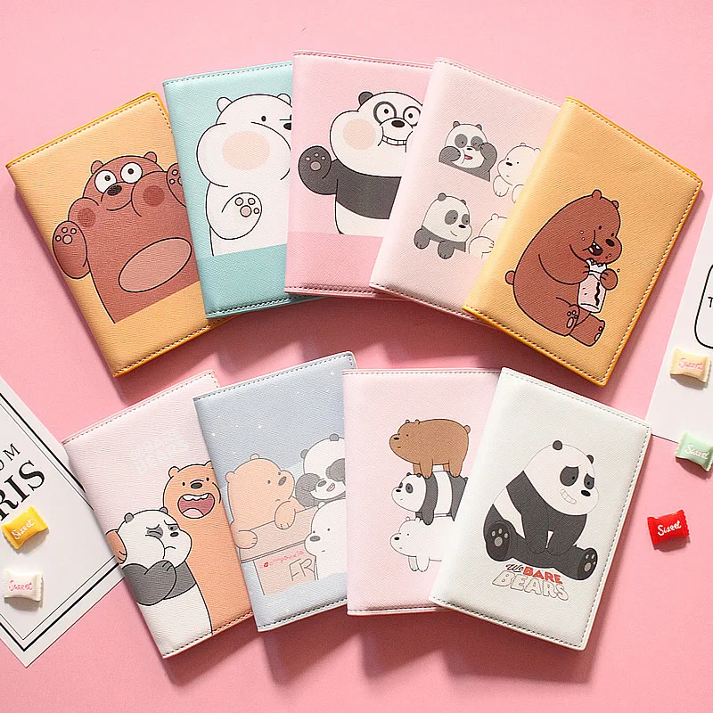 

Cartoon We Bare Bears Passport Holder Men Card Cover Women Id Credit Card Holder Travel Passport Cover Boarding Ticket Holder