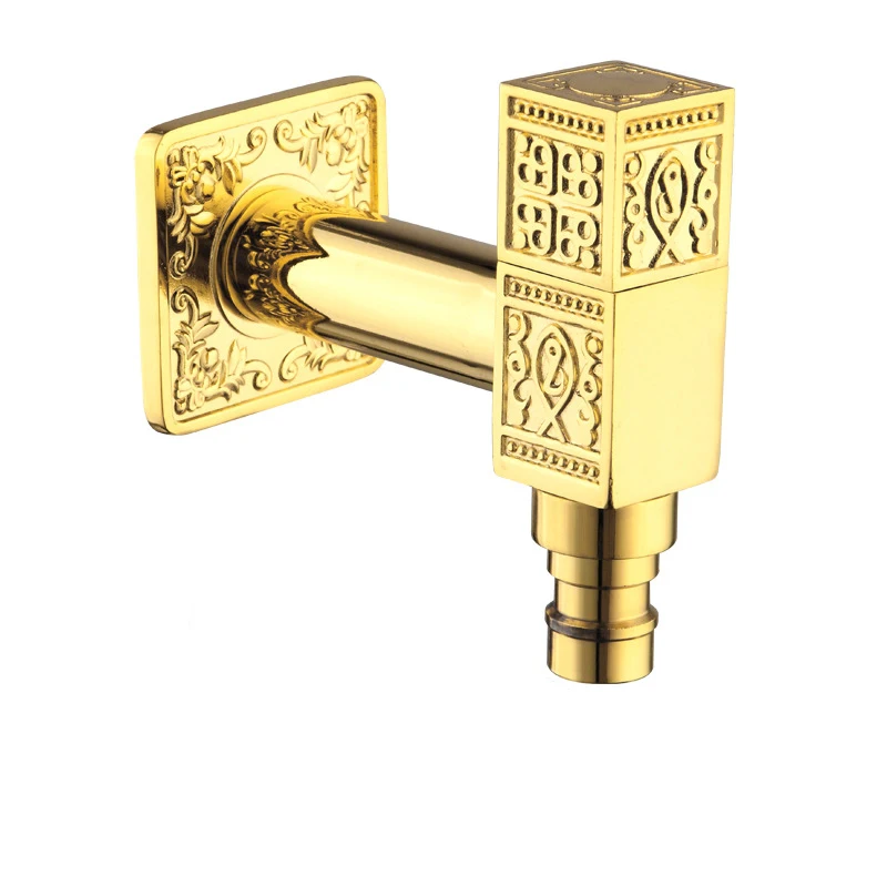 Золотой античный латунный Дракон резной кран многофункциональный кран для ванной холодной воды с одной ручкой стиральные машины; краны Bibcock - Цвет: WMT-008G