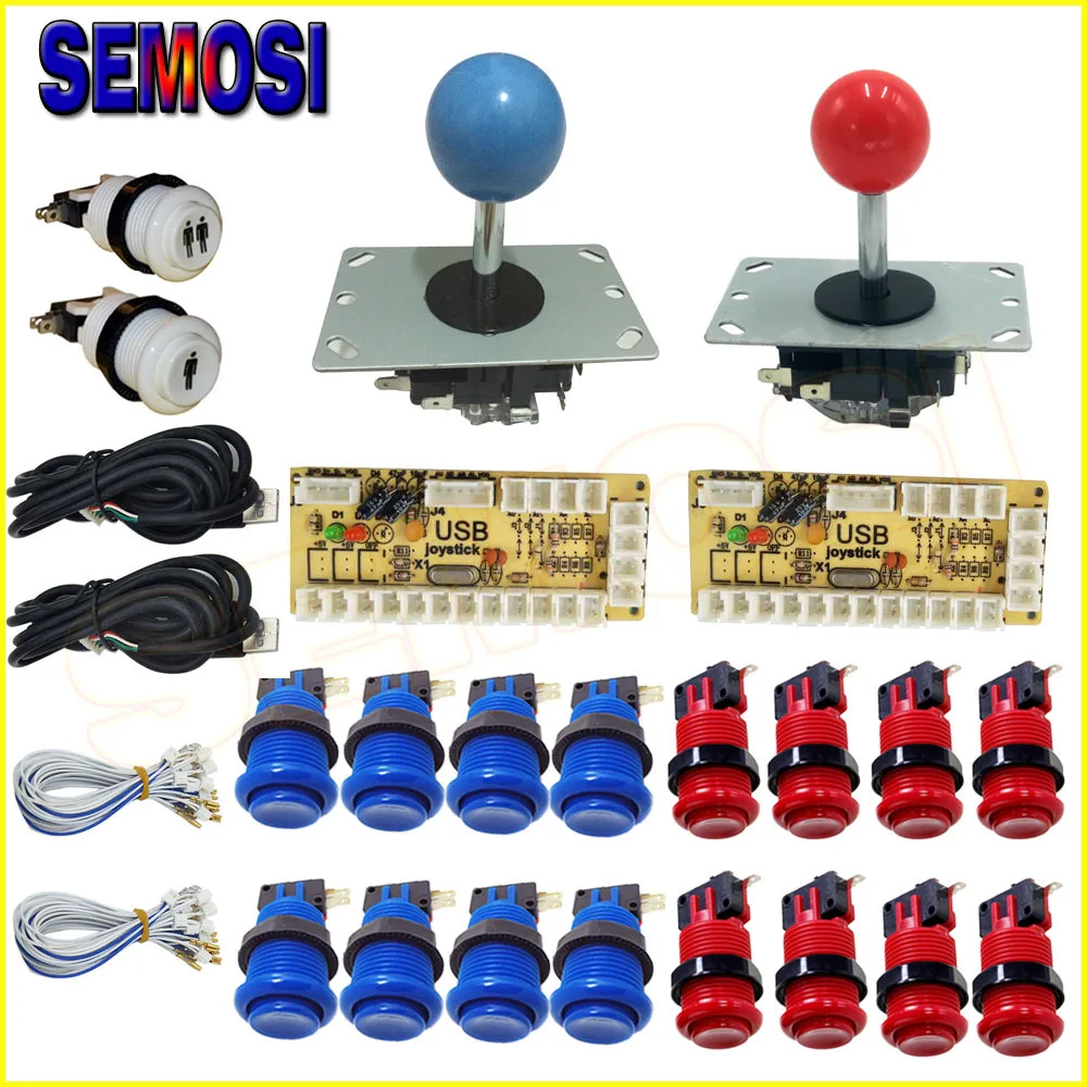 

American Style Arcade Button Joystick Kit DIY for Arcade Machine,2 Player Controller Kit for Fighting Games Raspberry Pi