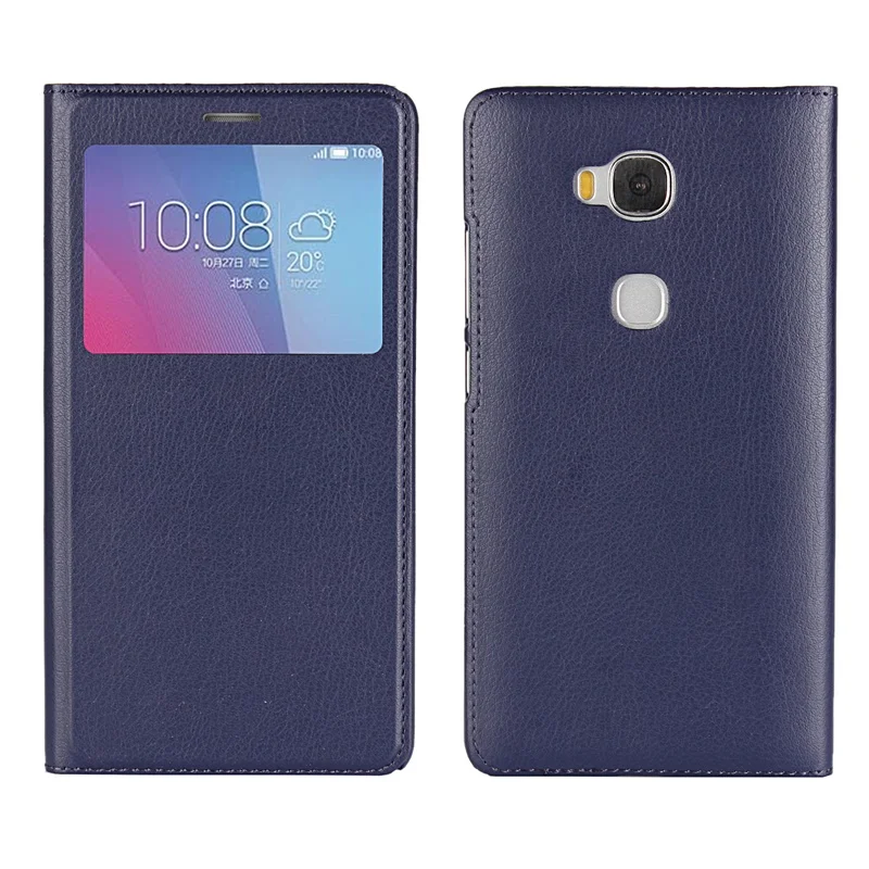 Чехол для Huawei Honor 5X fundas откидной 5 X X5 GR5 чехол с окошком просмотра ПК кожаный