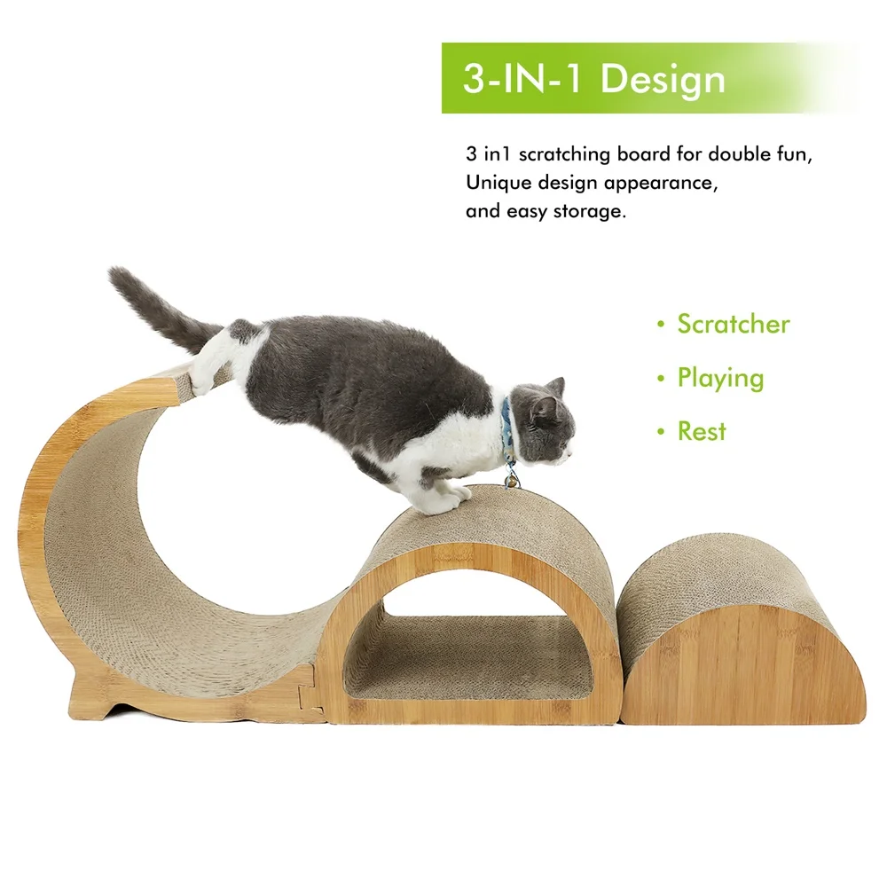 

Multi-functional Cat Scratcher Durable Removable 3 in 1 Design Cat Scratching Pad Healthy Cat Claws Protect Furniture Cat House