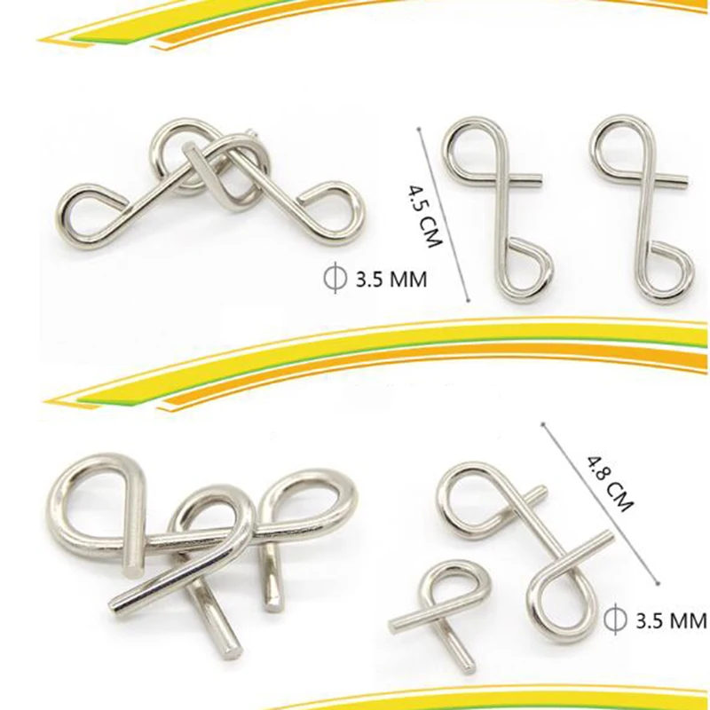1 шт. случайный узор 3D Блокировка металла головоломки IQ провода головоломки игры для детей взрослых детей