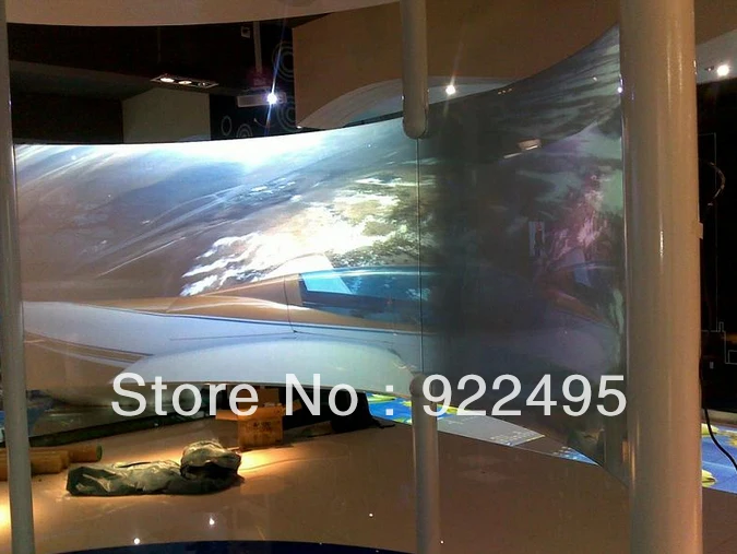 Серая Голографическая задняя проекционная пленка для рекламы, конференц-зала, банка(1,524 м х 3 м