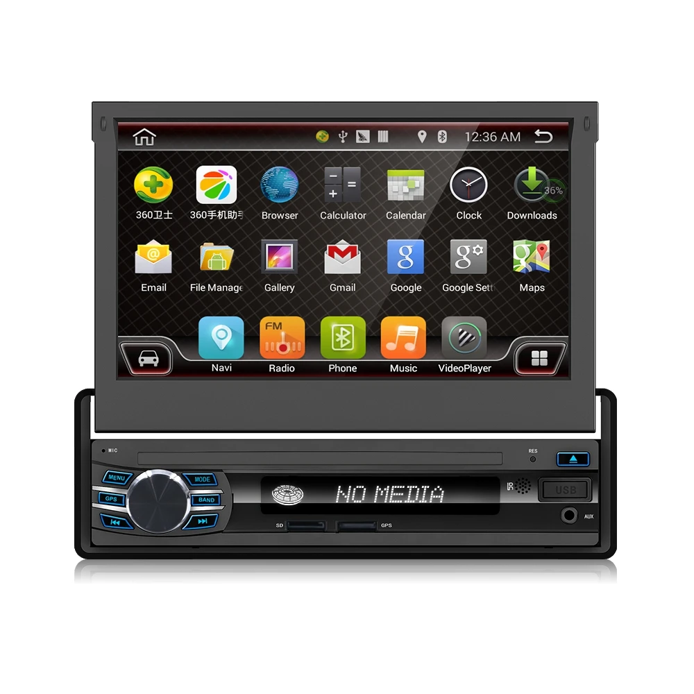 Best Car Radio Stereo Player Bluetooth Phone AUX-IN MP3 FM/USB/1 Din/remote android 6.0 In-dash retractable screen 1