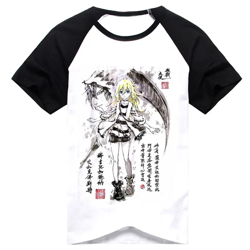

New Angels of Death T-shirt Anime ray zack t shirt Cotton Summer Short-sleeve Tees tops