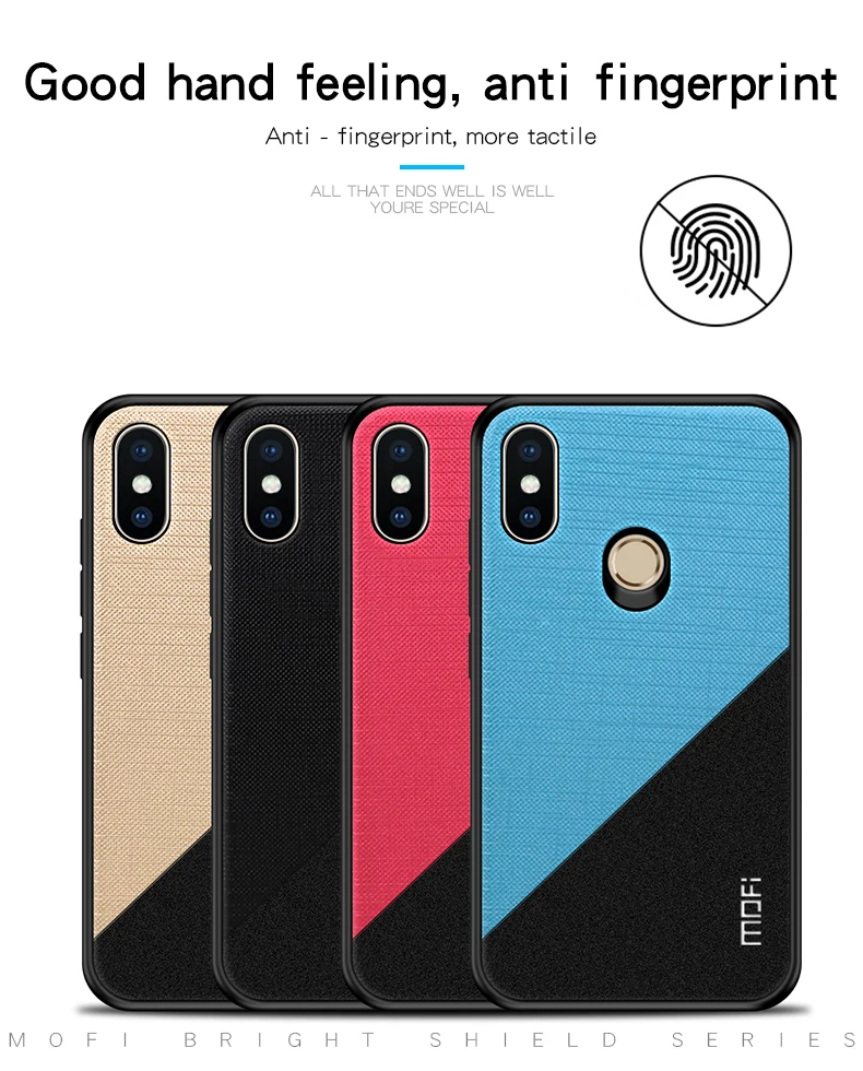 xiaomi leather case chain Mofi Shockproof Men Business Back Cover for Xiaomi Redmi Note 6 Case 6.26" xiaomi leather case glass