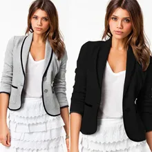 Fashion Women Slim Thin Small Suit Lapel Office/Causal Blazer Jacket Coat  Tops