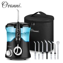 Зубной ирригатор для полости рта ovanni Flosser 7 струй 10 настроек давления 600 мл большой емкости резервуар для воды семейный набор для орошения полости рта