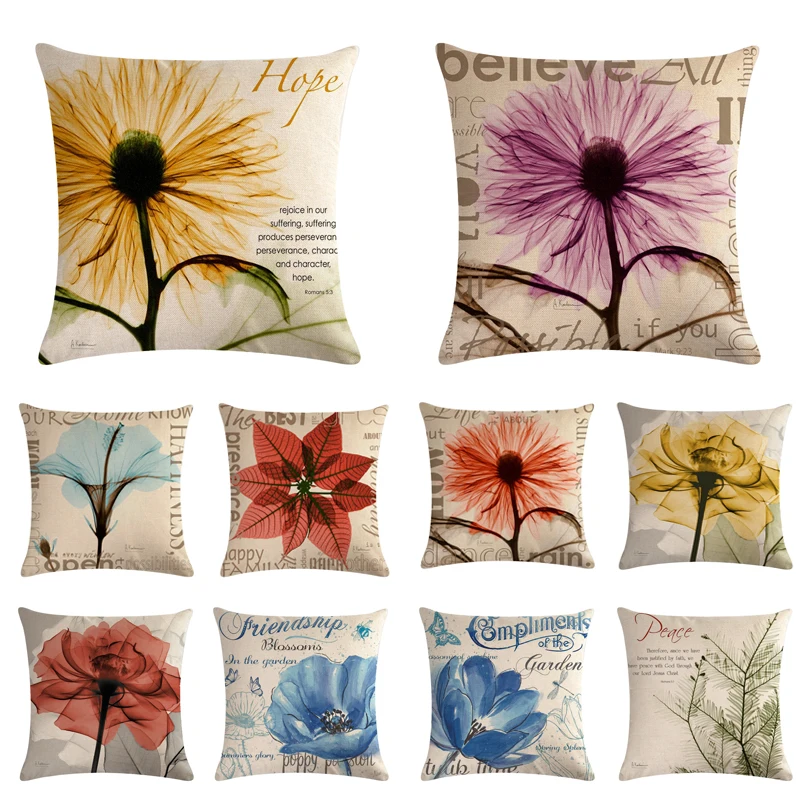 45cm*45cm Antique transparent flowers design linen/cotton throw pillow covers couch cushion cover home decorative pillows 45cm*45cm Antique transparent flowers design linen/cotton throw pillow covers couch cushion cover home decorative pillows