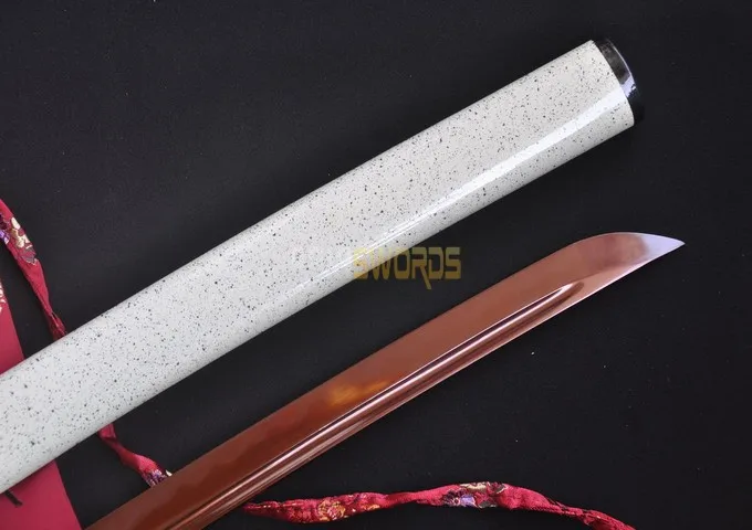 Бесплатная sword bag real полный тан ручной ковки t10 1095 высокой углерода srping red steel