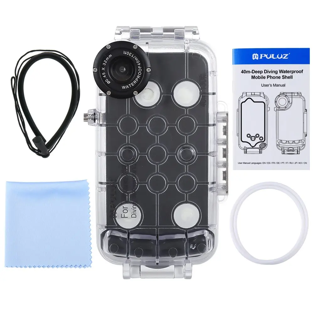 

PULUZ Waterproof Wear-resistant Housing Underwater Cover Case Photo Video Taking Photography for iPhone XR