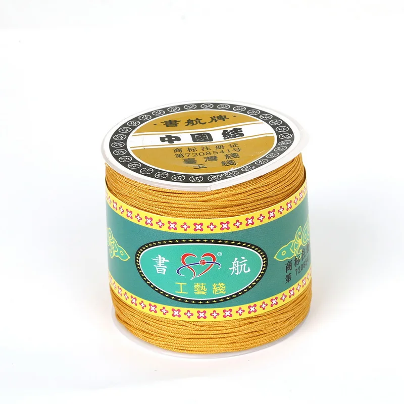 100 ярдов смешанный цвет полиэстер сатин 0,8 мм китайский узел шнур шелковистый макраме шнур для DIY инструмент для рукоделия ручная строчка нить - Цвет: Camel