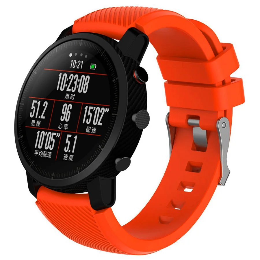 Спортивный ремешок из мягкого силикагеля для часов Xiaomi Amazfit Stratos 2/2 S, браслет для часов Amazfit Pace, аксессуары для ремешка 22 мм