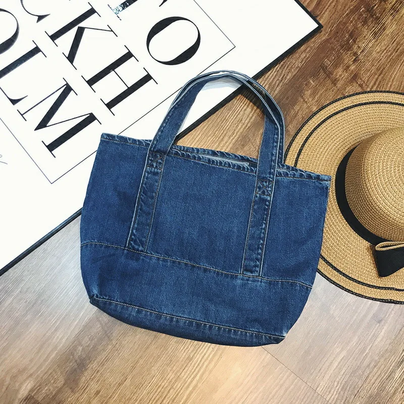 

[BXX] 2020 New Pattern Fashion Large Capacity Single Shoulder Handbag Concise Casual Tote Denim Bag Women Bag DA290