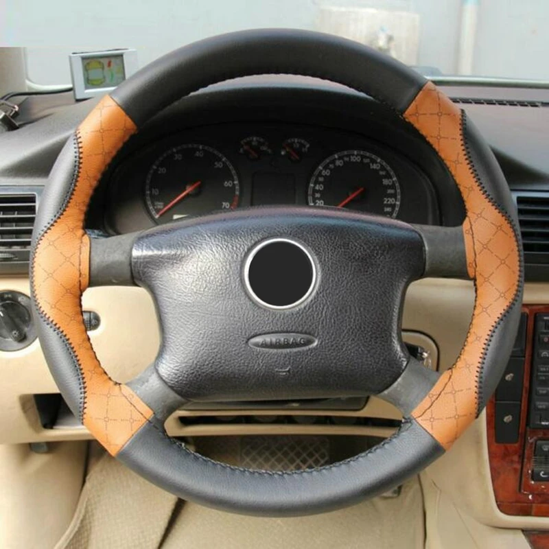 Кожаный чехол для руля сделай сам 38 см с иголками и нитью Opel BMW Benz Hyundai Kia Ford VW Skoda