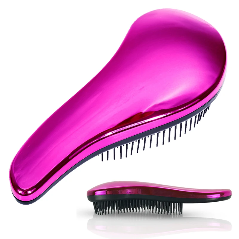 

Women Anti-static Hair Brush Comb Shower Electroplate Plastic Detangling Massage Combs for Girls Hair Styling Styling Tools