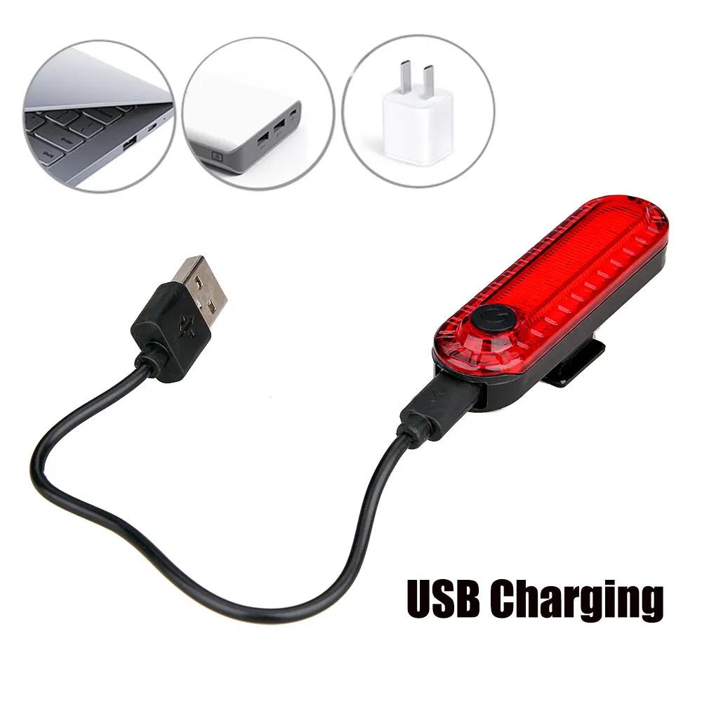 Flash Deal USB Charging Bicycle Bike Light 4 Modes Flash Cycling Taillight Warning Lights Flashlight for Bicycle Rear Bycicle Light 3