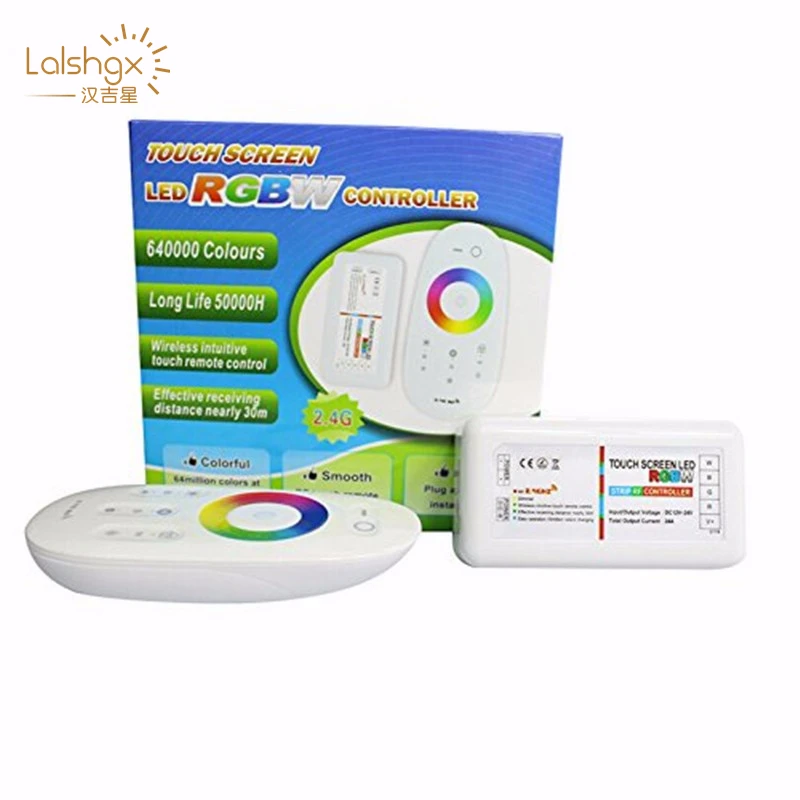 

DC12V-24V 2.4G Touch Screen Dimmable LED RGB Remote Wireless RF RGBW Led Controller 6A 4 Channel For 5050 3528 5630 led strip