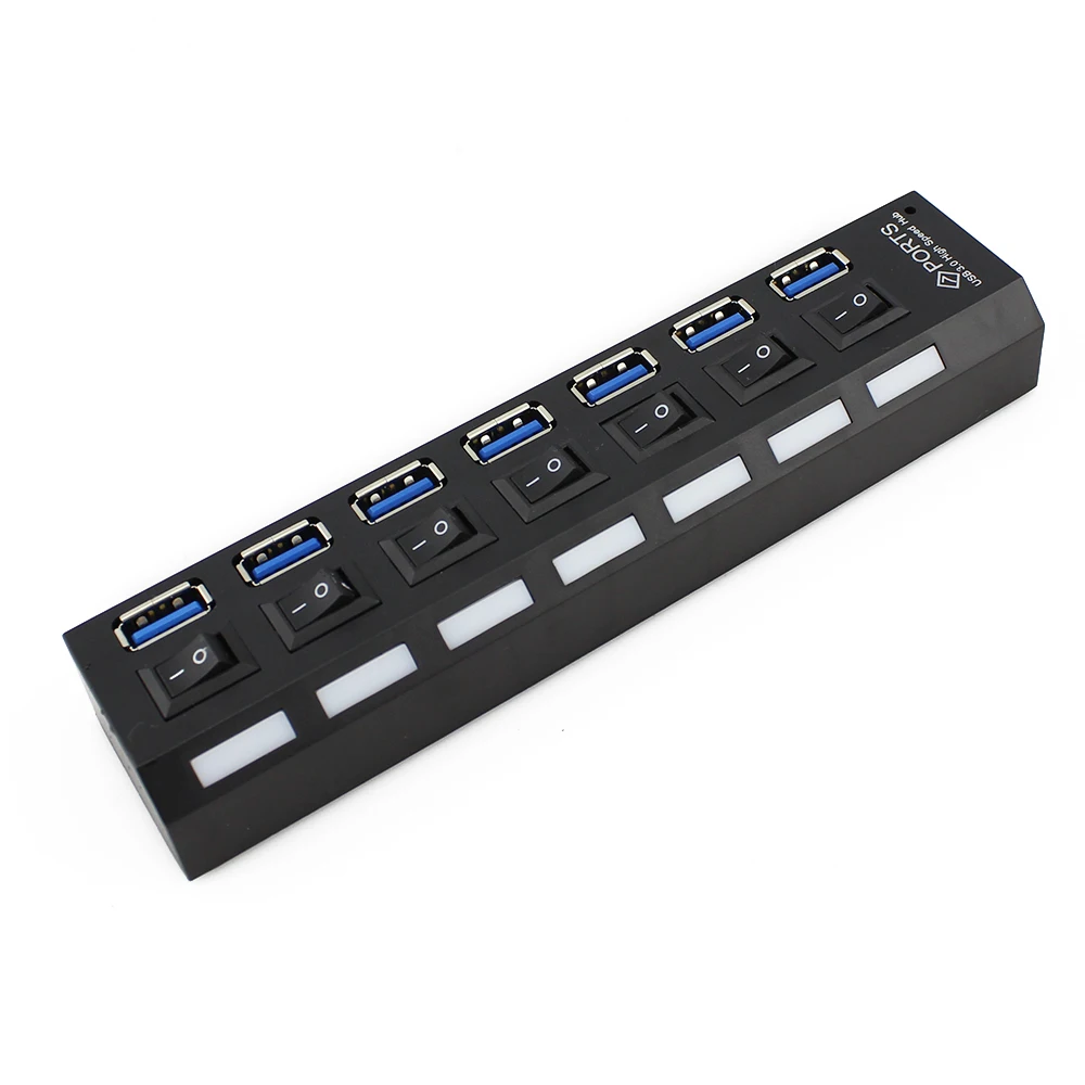 Микро концентратор с 7 портами USB 3 0 портативный Суперскоростной разветвитель 5