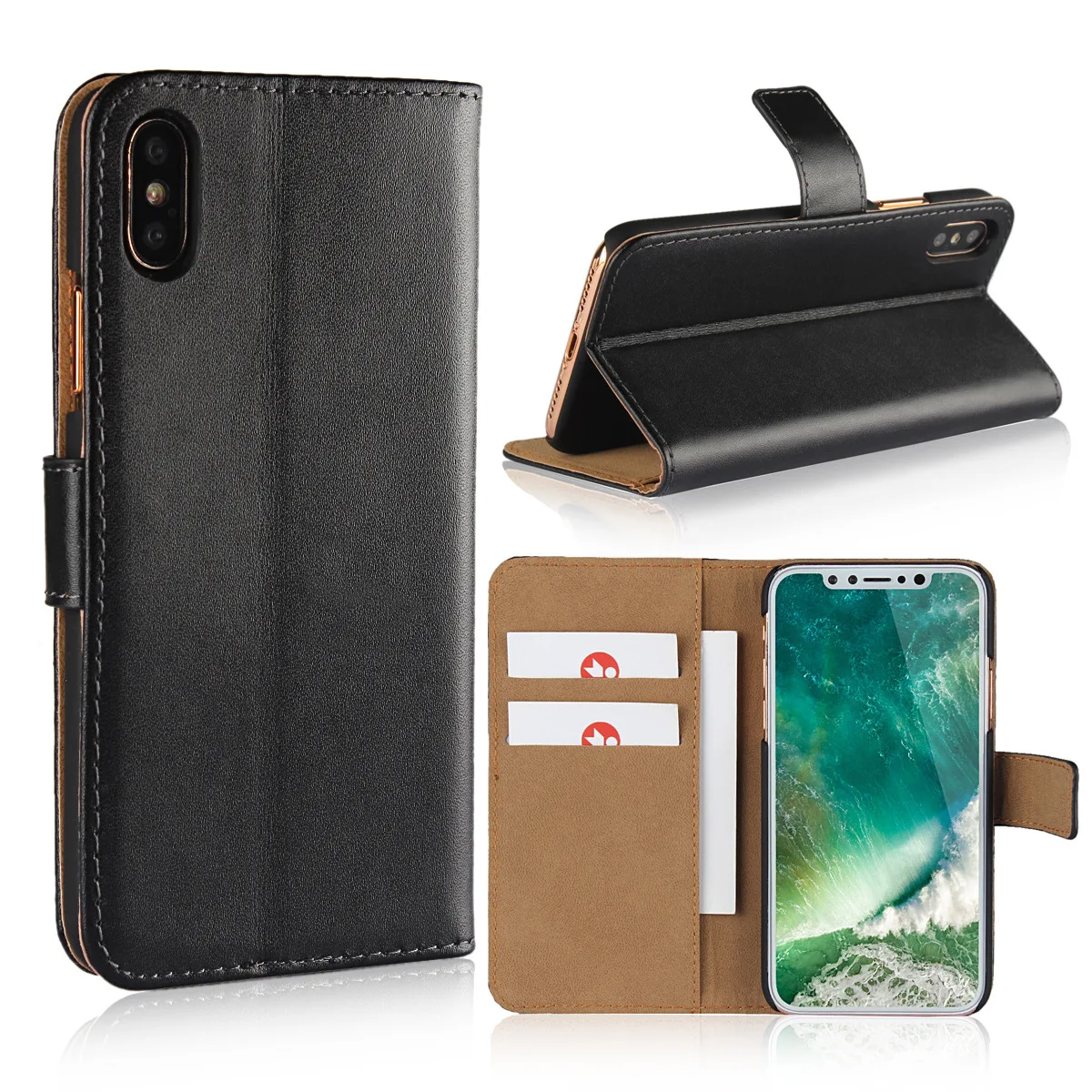 

Genuine Leather Case for iPhone X 7 8 Wallet Phone Bag Business Case Cover for iPhone 8P 7P 6S 6 6SP 5S 5C Coque
