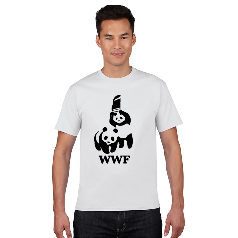 2019 جديد WEWANLD WWF المصارعة الباندا الكوميديا قصيرة الأكمام بارد Camiseta الصيف الأزياء مضحك عارضة القطن تي شيرت رجالي