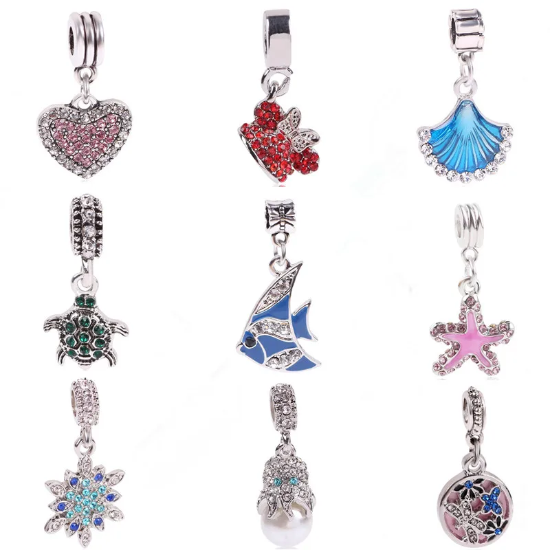 

Turtle Minnie Mickey Fish Starfish Series Pendant DIY Fit Pandora Bracelet High Quality Gift Preferred Charm Fashion Jewelry