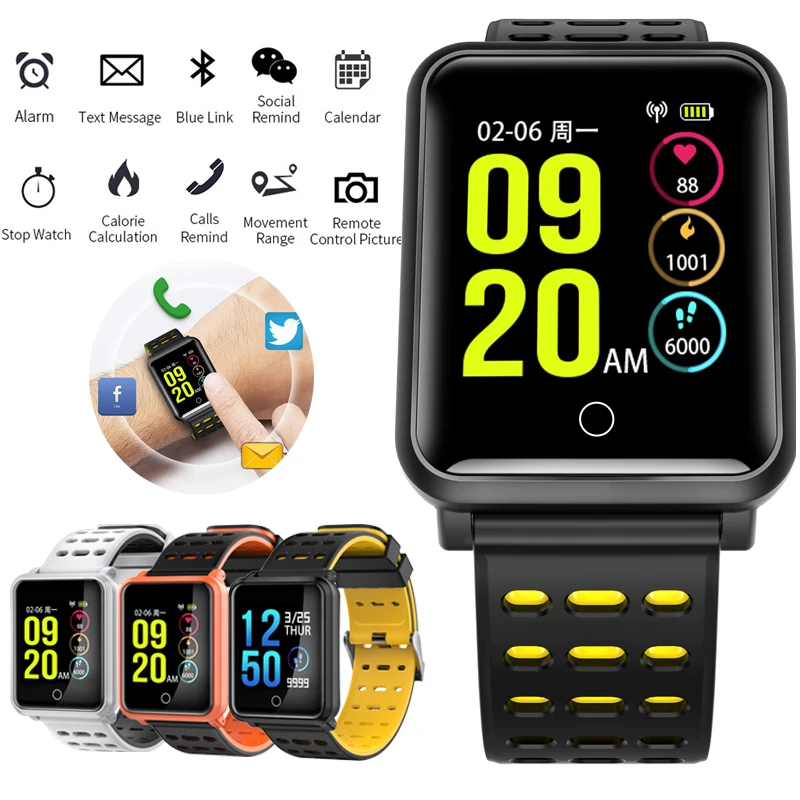 Минни Спорт Смарт часы N88 IP68 Водонепроницаемый активности Фитнес трекер монитор сердечного ритма браслет Smartwatch для Android и IOS Телефон