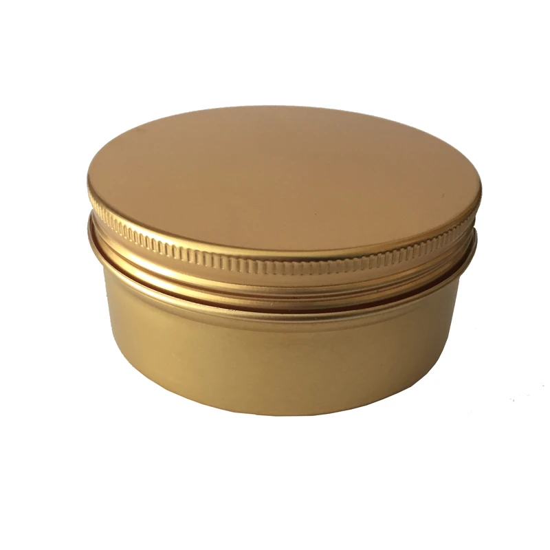 Печать логотипа 150 г винтовая крышка круглая Золотая алюминиевая банка косметическая упаковка свеча металлическая коробка оптом Жестяная Банка контейнер поставщиков