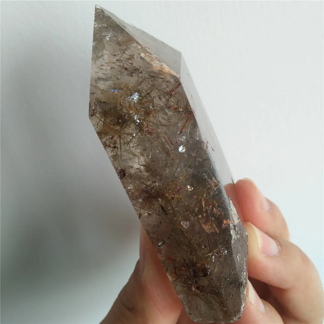 Рутилированные кристаллические точечные камни кристаллы призрака Wicca Cristal Islande