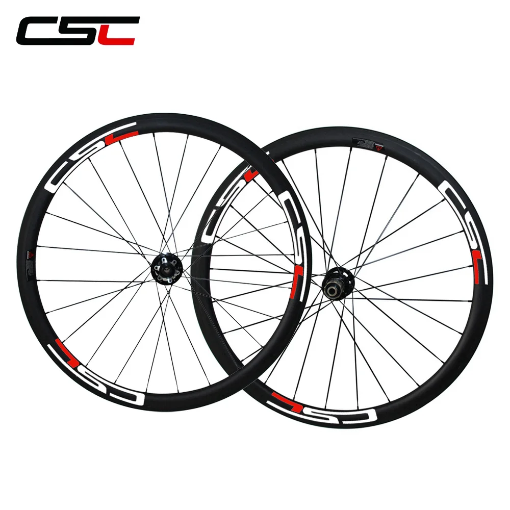 CSC велосипед wheelset 6 Болт дисковый тормоз 700C полностью углеродный 38 мм трубчатый