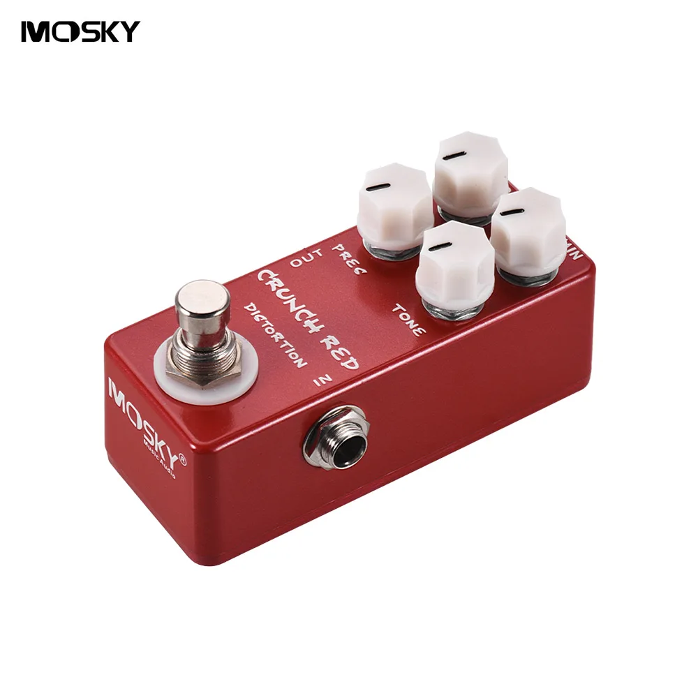 MOSKY CRUNCH RED Guitar Effect Pedal Distortion Guitar Pedal Full Metal