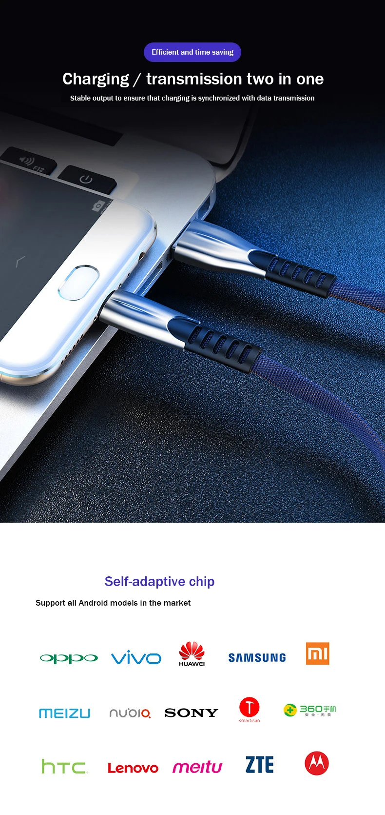 Micro USB Type C Fast charging Cable Microusb Type-C Charge For Huawei P30 Pro Usb C Mobile Phone Charging Wire For Samsung S10