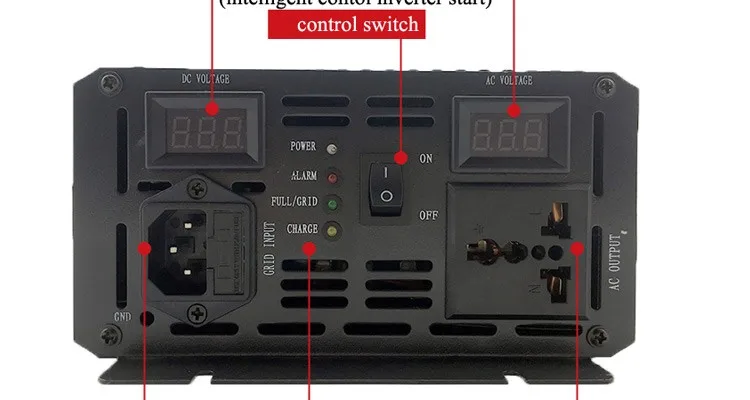 ИБП Инвертор 500 Вт Чистая синусоида Инвертор с зарядным устройством 12V 24V 48v Инвертор постоянного тока в переменный 220V 230V 240v Инвертор солнечной энергии